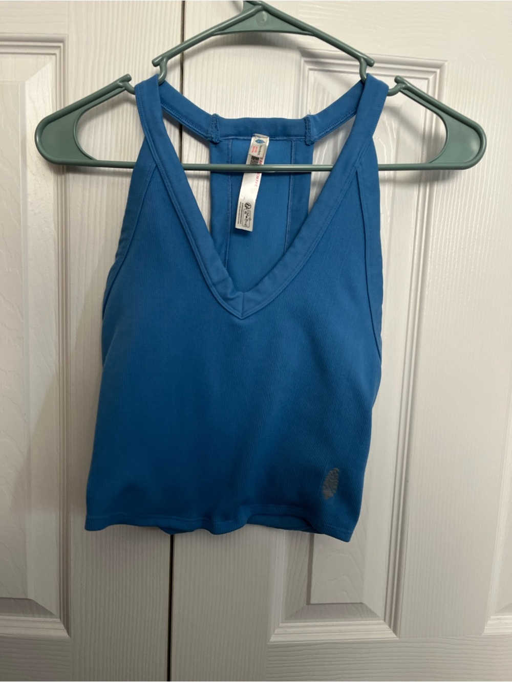 FP Movement by Free People Cobalt Blue V-Neck Racerback Crop Tank